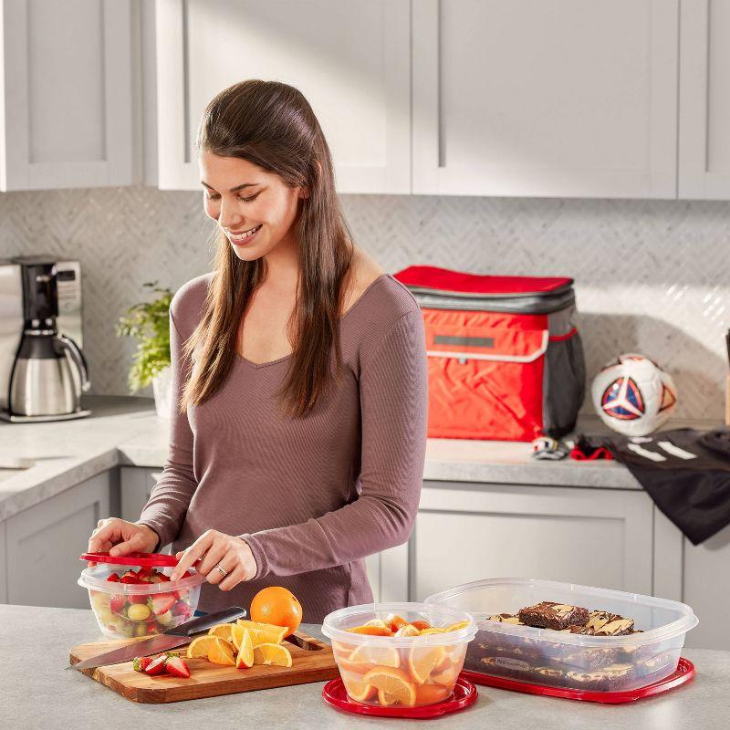 Rubbermaid TakeAlong 2pk 1.1gal Plastic Rectangle Food Storage Containers - Ruby Red: BPA-Free, Microwave & Freezer Safe