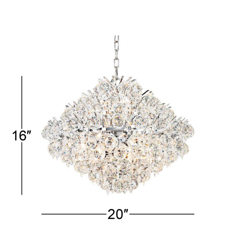 Vienna Full Spectrum Essa Chrome Pendant Chandelier 20" Wide Modern Crystal Balls Diamond Glass 16-Light Fixture for Dining Room Foyer Kitchen Island