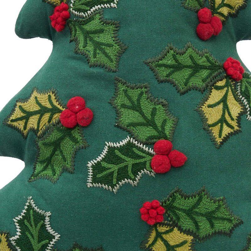 C&F Home Holly Christmas Tree Shaped Pillow