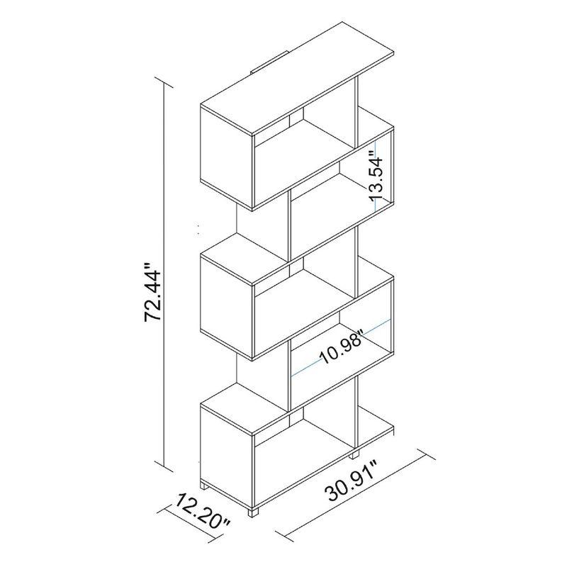 White Geometric Wood Bookcase with Cubes