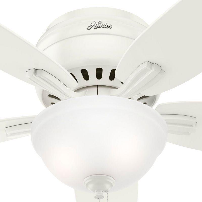 52" Newsome 5 - Blade Flush Mount Ceiling Fan with Pull Chain and Light Kit Included