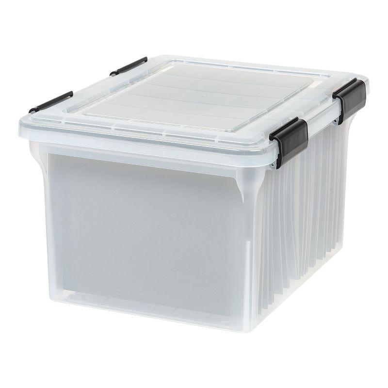 Clear 32 Quart Weathertight Plastic File Storage Box Set