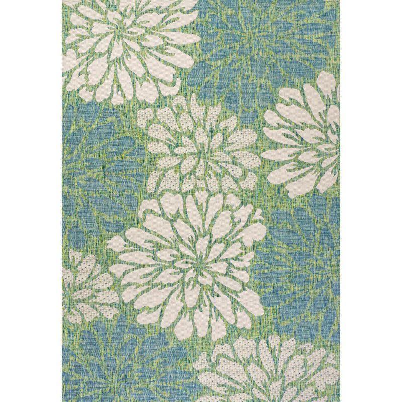 Zinnia Modern Floral Textured Weave Indoor/Outdoor Area Rug - JONATHAN Y