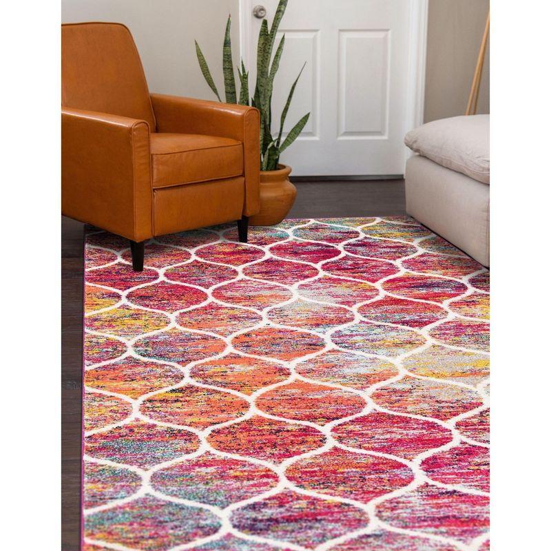 Trellis Dream Multicolor Rectangular Synthetic Area Rug