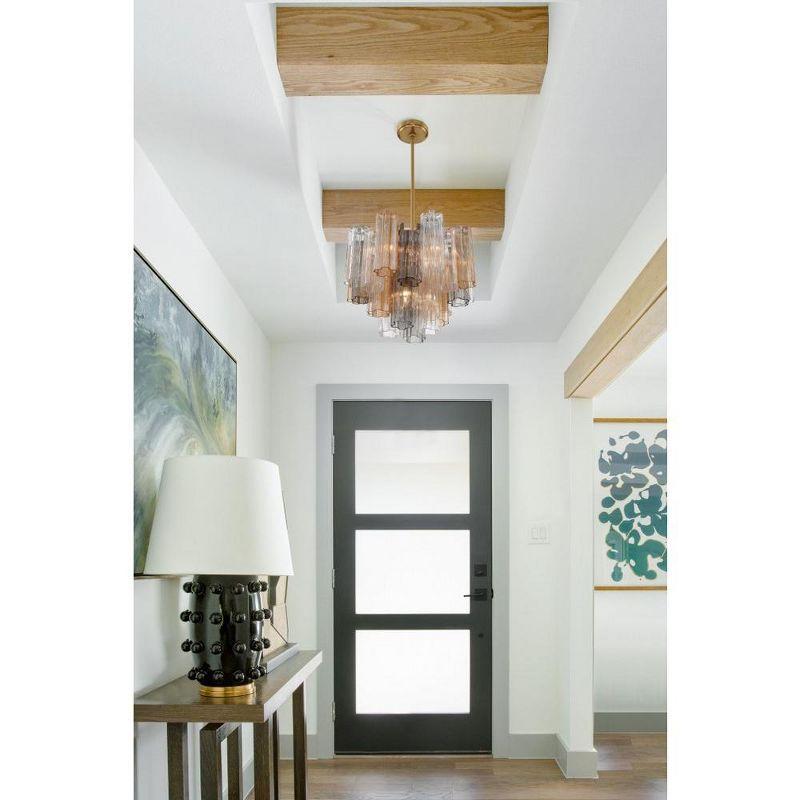 Addis Aged Brass and Crystal 4-Light Chandelier