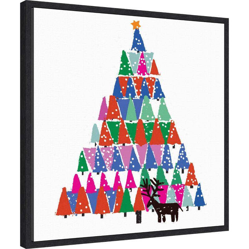 Amanti Art Christmas Tree by Jenny Frean Canvas Wall Art Print Framed 22-in. W x 22-in. H.