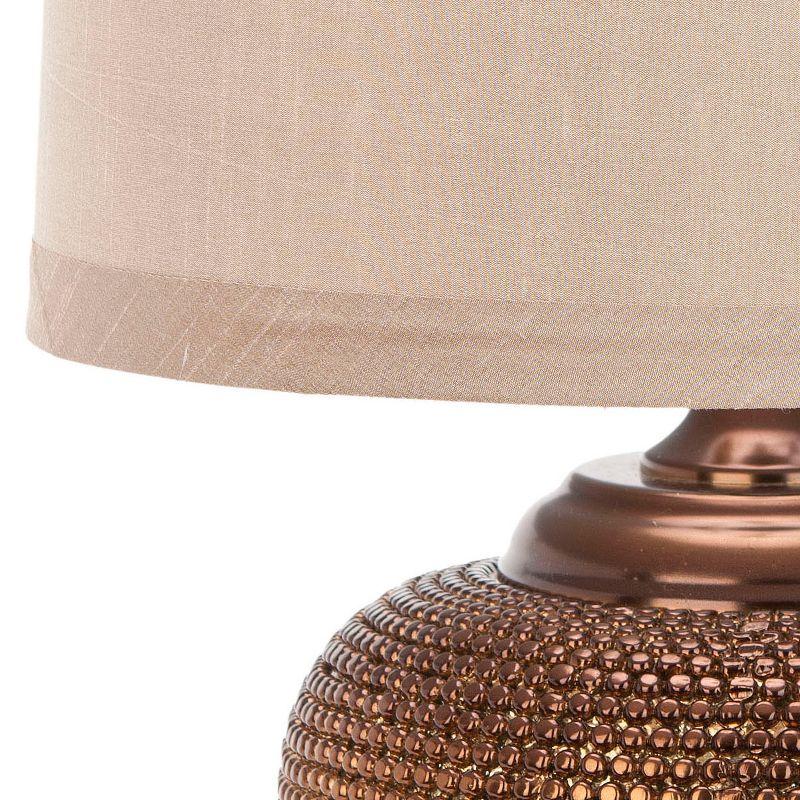 Alexis Beaded Table Lamp (Set of 2) - 19 Inch Height - LIT4016 - Copper/Taupe - Safavieh