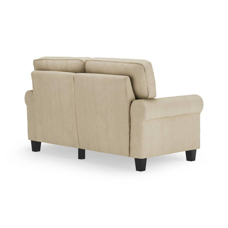 Serta Copenhagen 61" Rolled Arm Sofa, Easy Care Fabric, Soft Pillow Back, Pocket Coil Seat Cushions