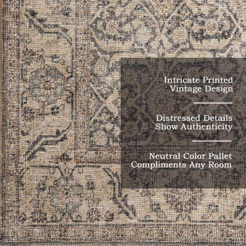 Nuloom Hillstone Collection Calantha Traditional Vintage Medallion Area Rug, 5' x 8', Beige