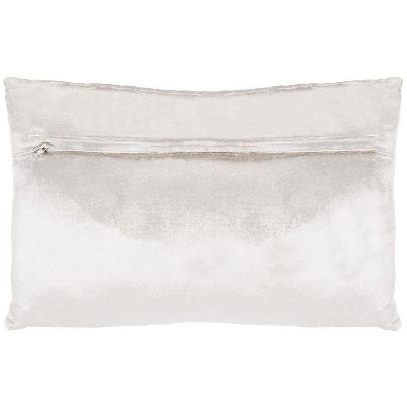 Sydnee Snowflake Pillow - Beige/Silver - 12"X20" - Safavieh