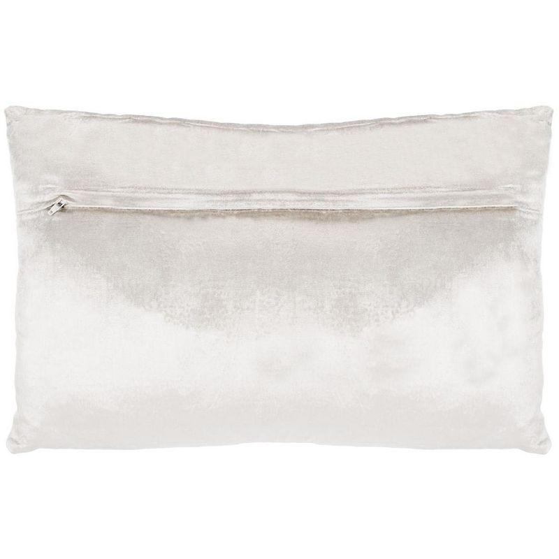 Beige and Silver Snowflake Rectangular Pillow