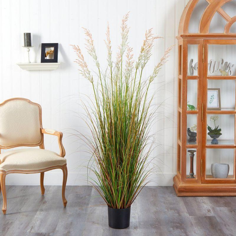 Nearly Natural 5.5-ft Plum Grass Artificial Plant