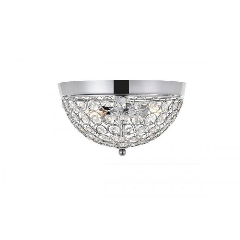 Elegant Lighting Taye 2 light Chrome Flush Mount