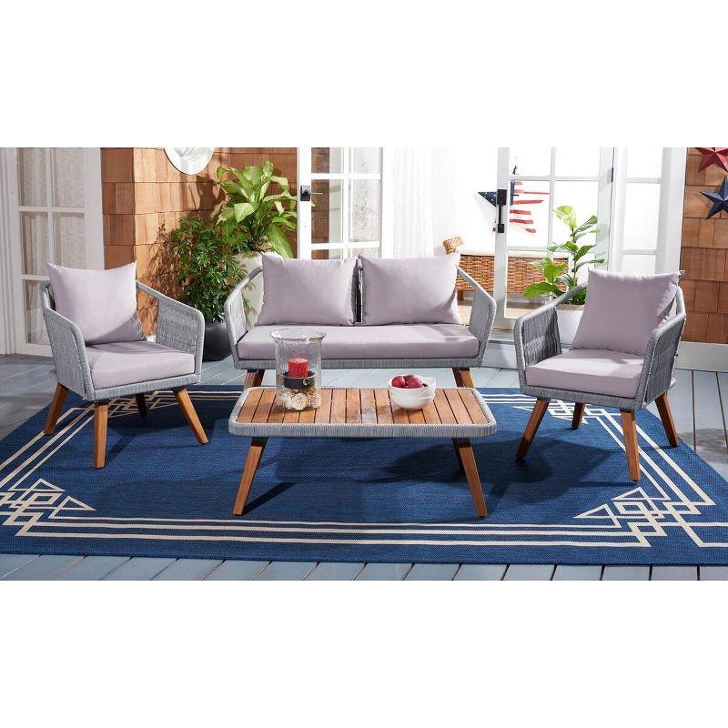 Raldin Rope 4 Piece Patio Outdoor Living Set  - Safavieh