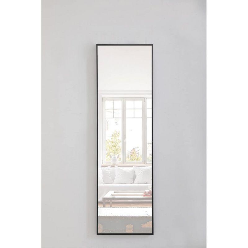 Black Metal Frame Rectangular Wall Mirror 18x60