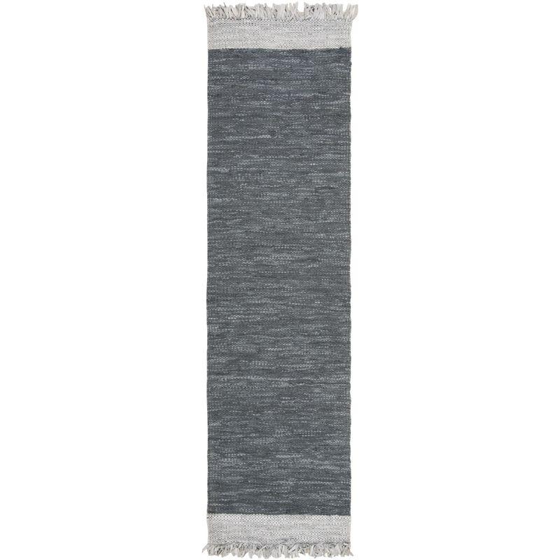Vintage Leather VTL310 Hand Woven Indoor Accent Rug - Light Grey/Dark Grey - 2'3"x4' - Safavieh