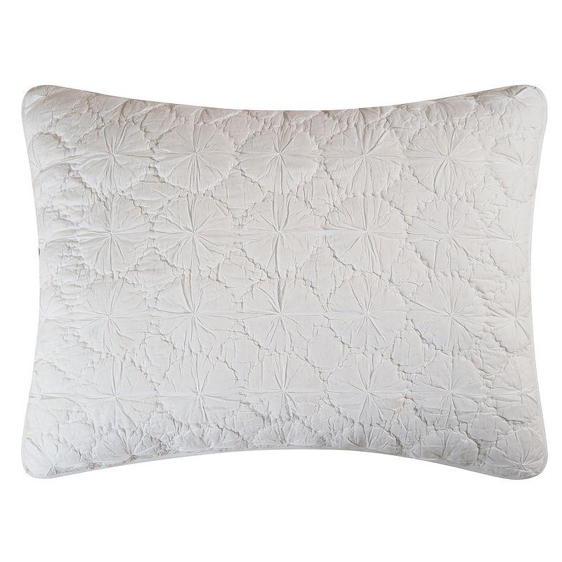 White Cotton Medallion Pattern Standard Sham