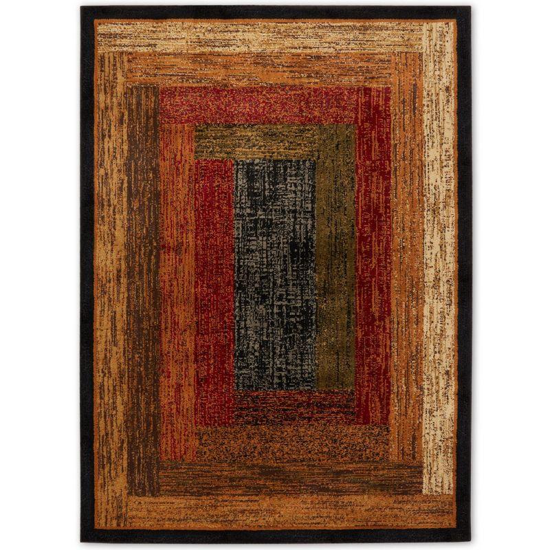 Royalty Vega Black and Earth Tone Geometric Area Rug