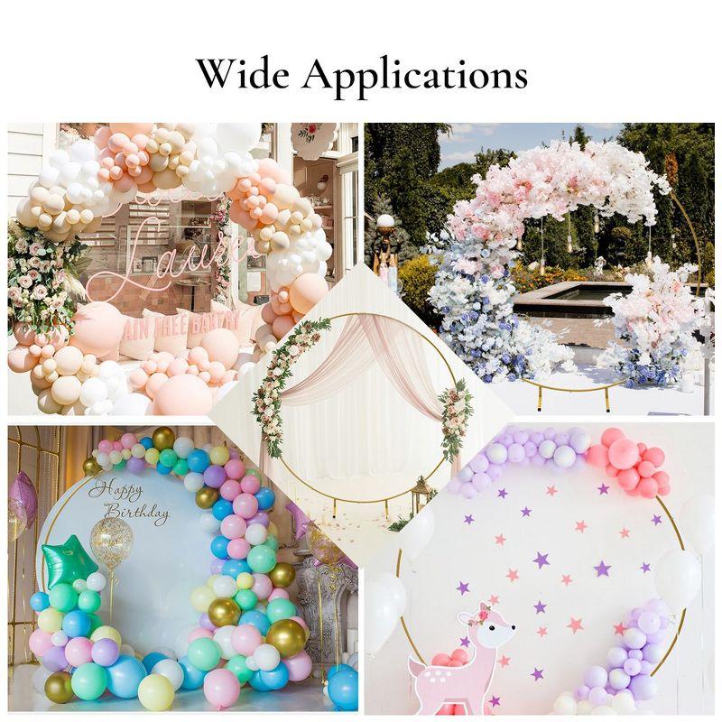 6.6 FT Round Backdrop Stand Wedding Arch for Ceremony Metal Balloon Arch Stand Indoor Outdoor for Birthday, Wedding Decoration