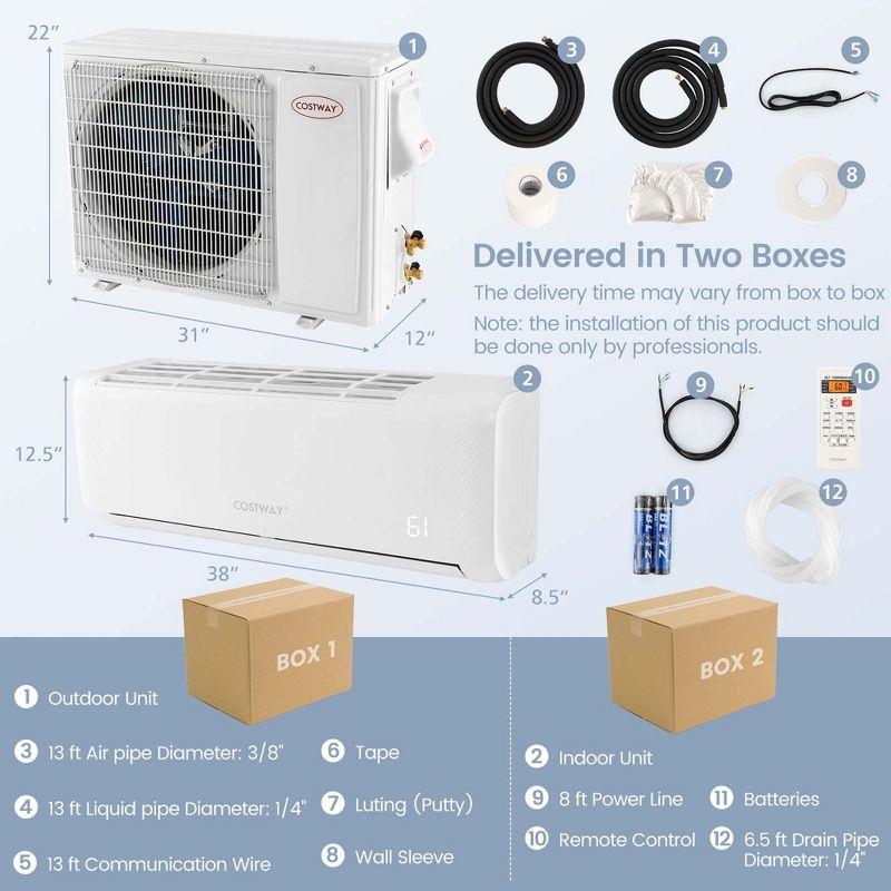 Costway 18,000 BTU Mini Split Air Conditioner AC Unit with Heat Pump & Remote Control