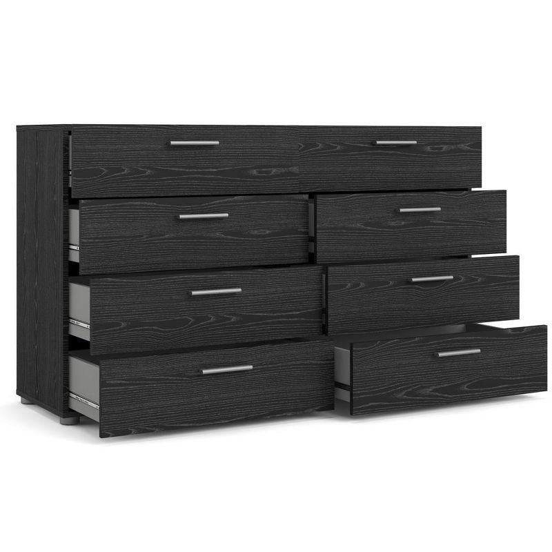 Tvilum Austin 8 Drawer Double Dresser, Black Woodgrain
