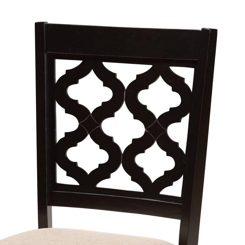 2pc RamiroFabric and Wood Dining Chairs Set Brown - Baxton Studio: Elegant Symmetrical Design, Comfort Upholstery