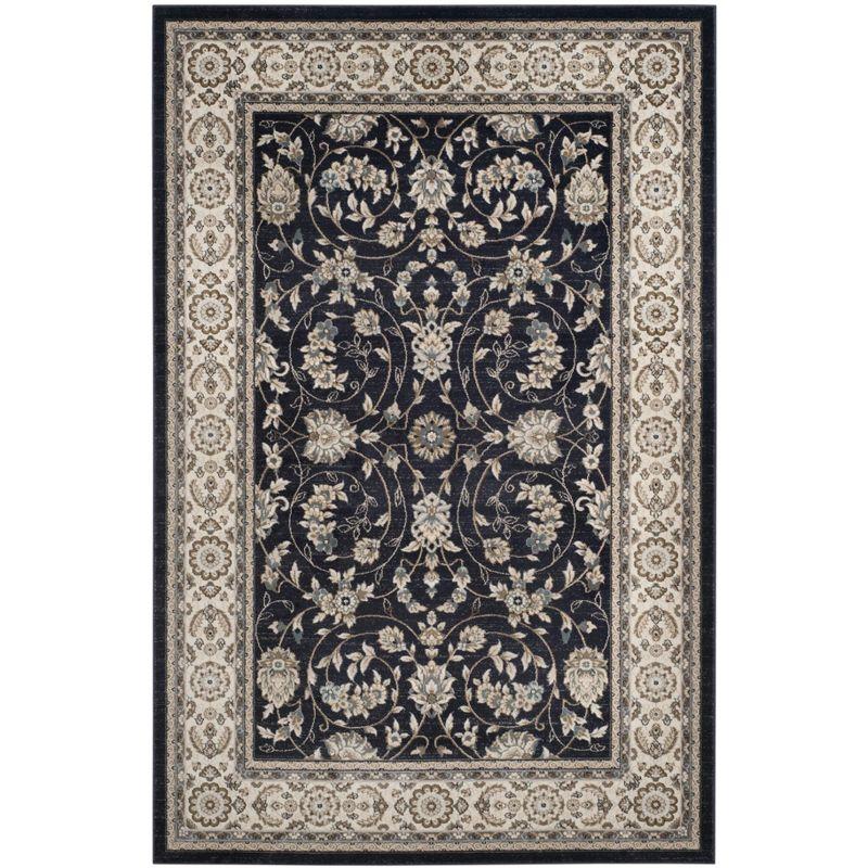 Lyndhurst LNH340 Power Loomed Area Rug - Anthracite/Cream - 9'x12' - Safavieh