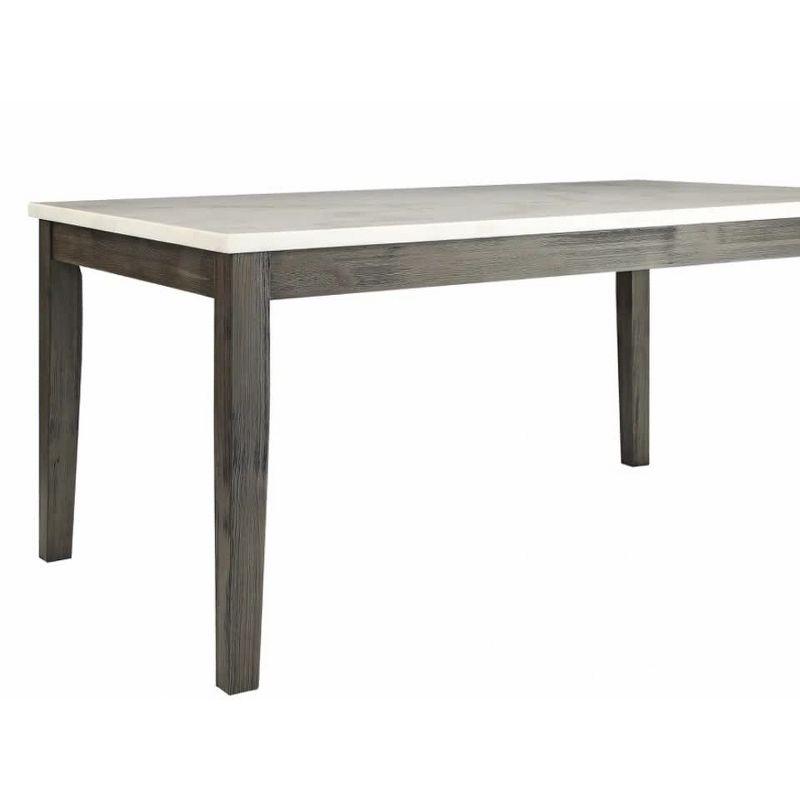 64" Merel Dining Table White Marble/Gray Oak - Acme Furniture: Sturdy Wood, Seats 6