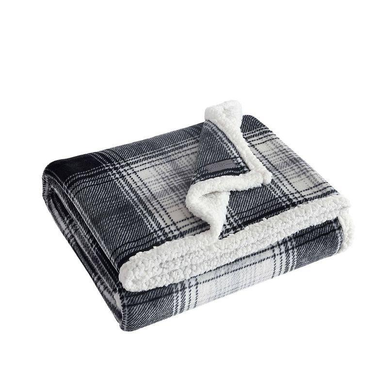 Eddie Bauer Printed Plush Fleece/Sherpa Throw Blankets