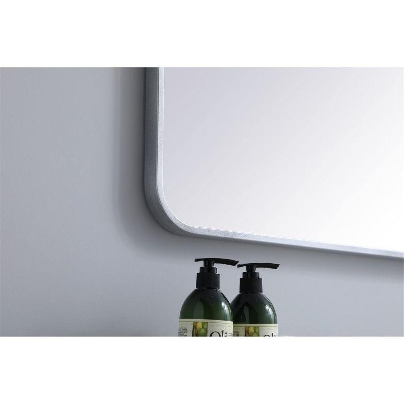 Elegant Lighting Soft corner metal rectangular mirror 30x40 inch in Silver