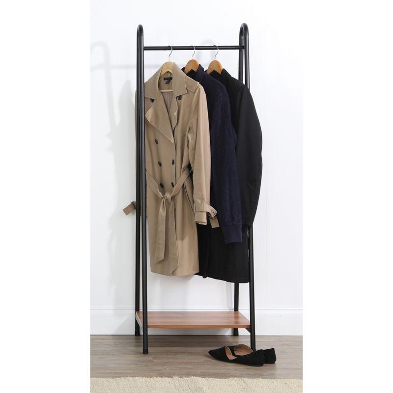 Humble Crew Freestanding Coat Rack: Mid-Century Modern Style, Metal Frame, Laminate Surface