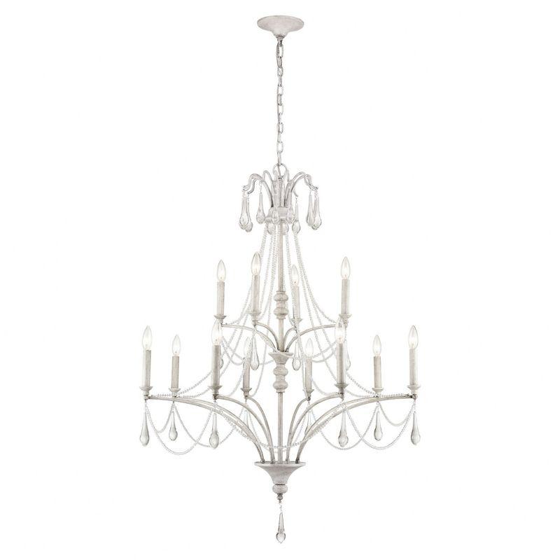 Elk Home French Parlor 12 - Light Chandelier in  Vintage White