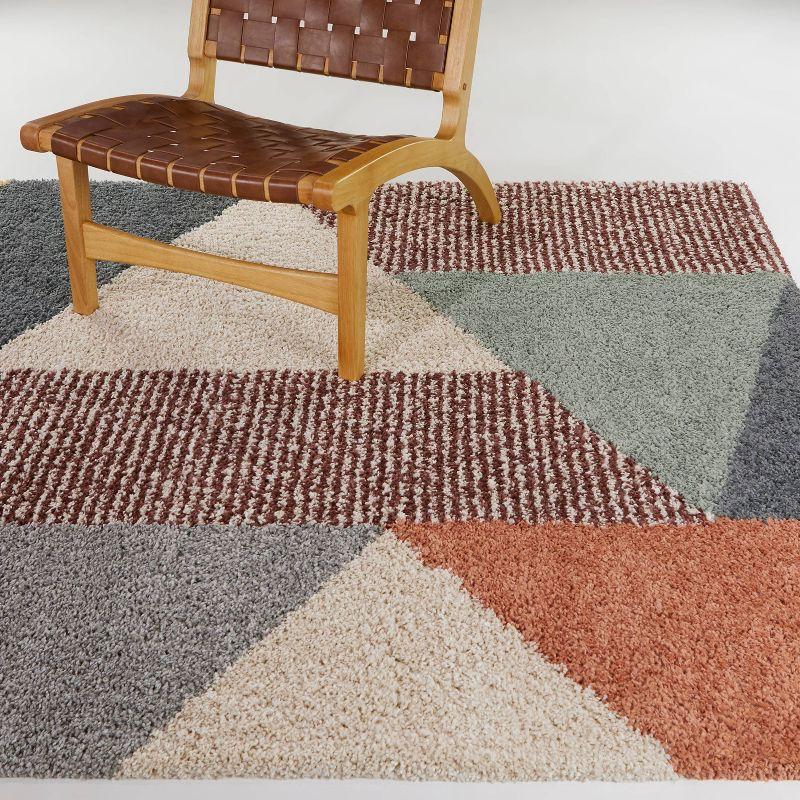 4'4"x6' Merril Mid-Century Modern Geometric Rug Blue - Balta Rugs: Indoor High Pile, Fade & Stain-Resistant