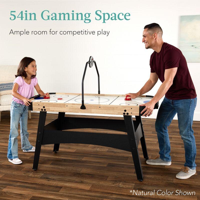 Best Choice Products 54in Air Hockey Game Table w/ LED Lights, Scoreboard, Powerful Motor - Gray