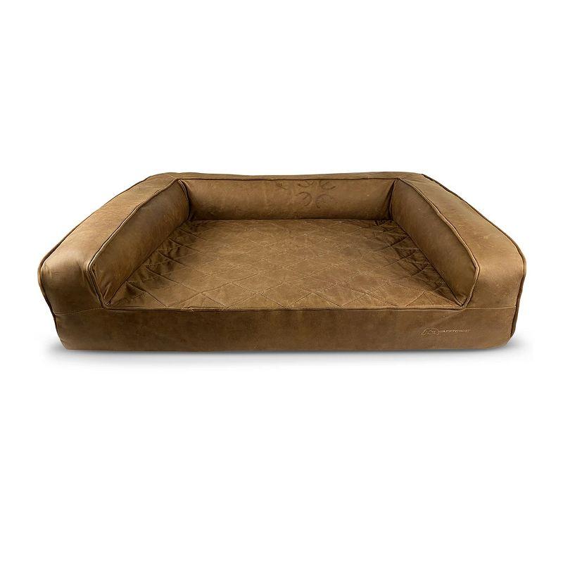 X-Large Tobacco Leaf Leather Orthopedic Dog Bed