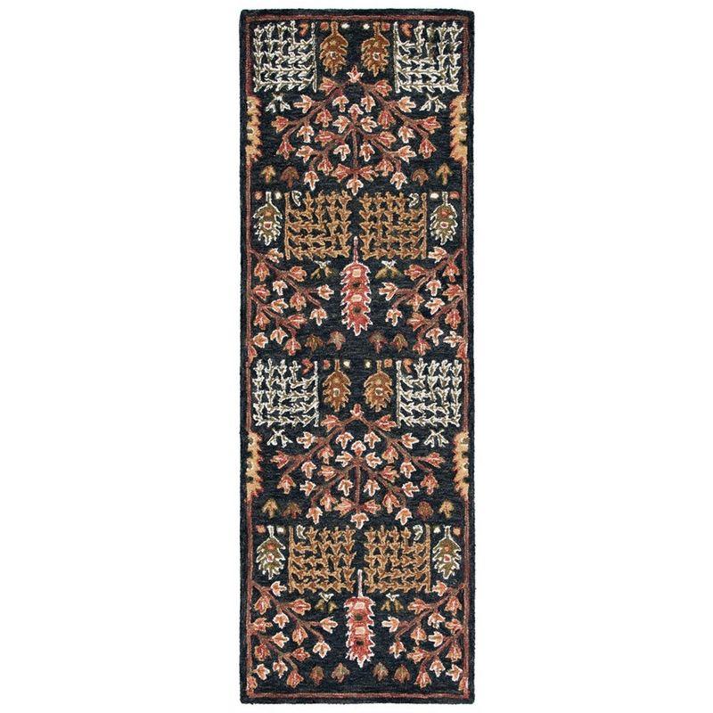 Aspen APN522 Hand Tufted Indoor Runner Rug - Black/Red - 2'3"x7' - Safavieh