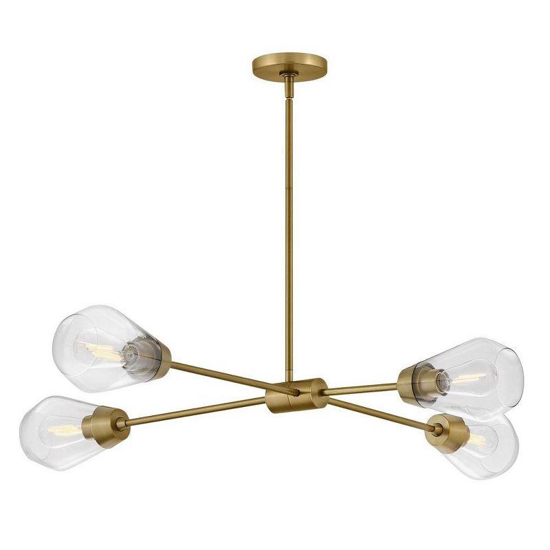 Lark Livie 4 - Light Chandelier in  Lacquered Brass