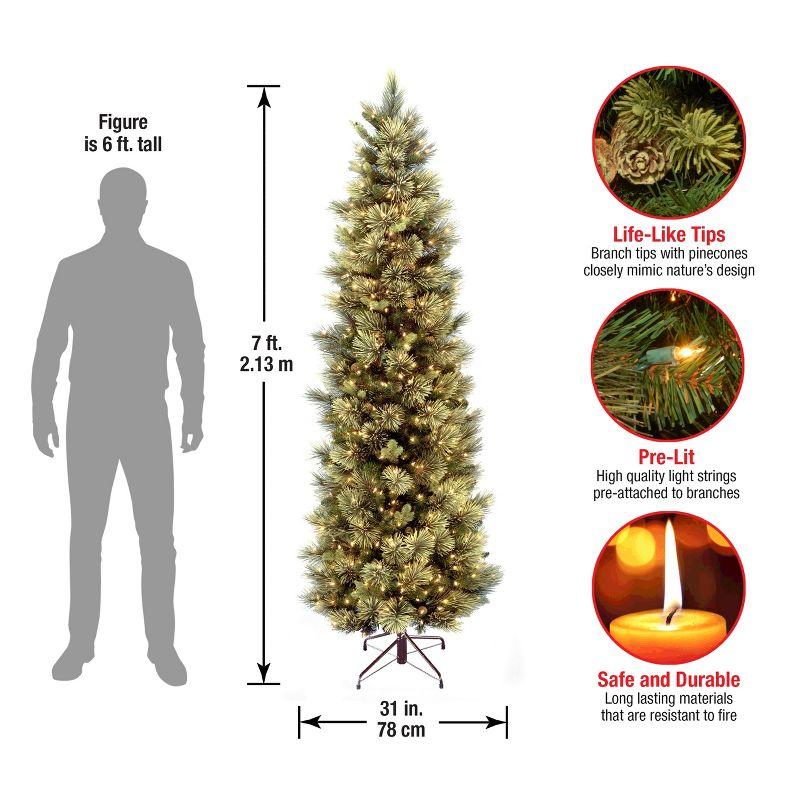 National Tree Company 7 ft. Carolina Pine Slim Tree with Clear Lights