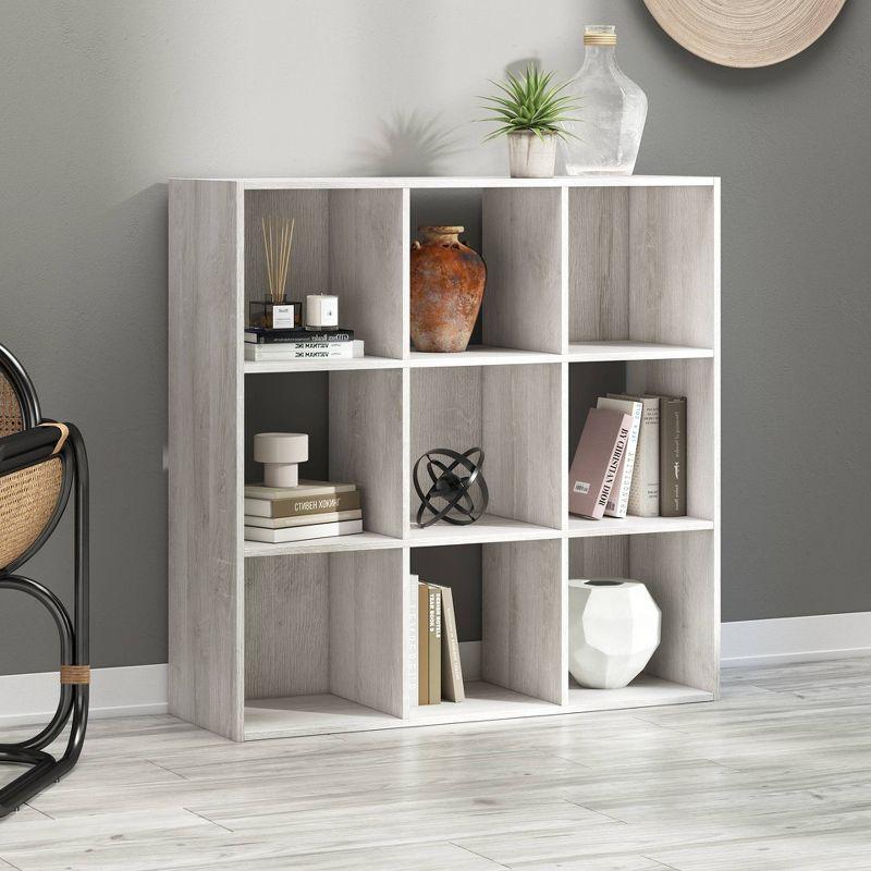 35.43" Paxberry 9 Cube Organizer Whitewash - Signature Design by Ashley