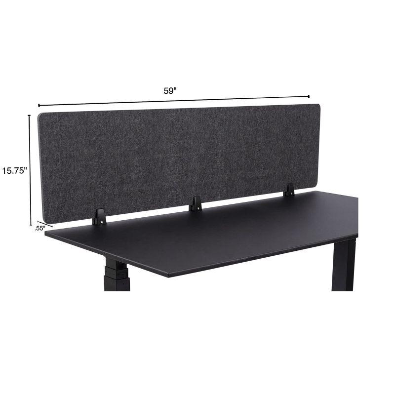 ReFocus Raw Clamp-On Acoustic Desk Divider  Reduce Noise and Visual Distractions with this Lightweight Desk Mounted Privacy Panel (Castle Gray, 59" x 16" , 23.6" x 16" , & 23.6" x 16" )