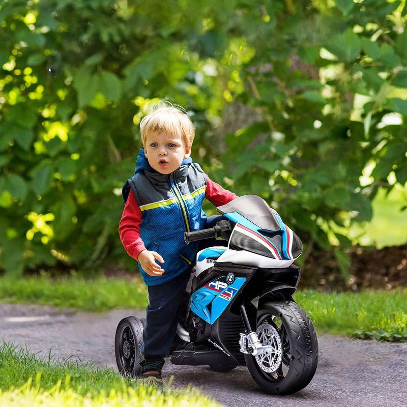 Aosom Licensed BMW HP4 Kids Electric Motorcycle Ride-On Toy 3-Wheels 6V Battery Powered Motorbike with Music for Girls Boy 18 - 60 Months, Blue