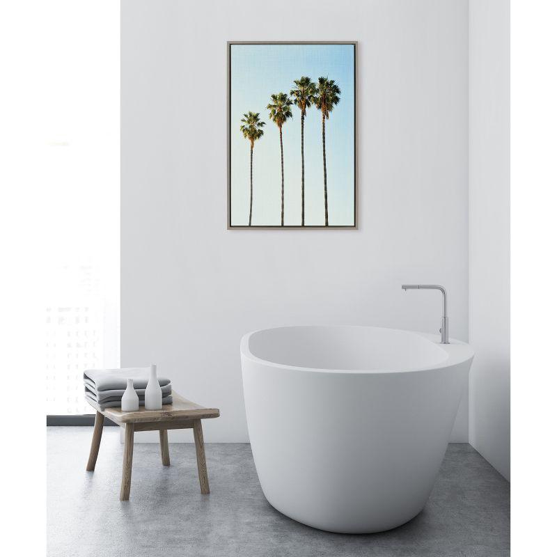 Sylvie Four Palm Trees Framed Canvas by Simon Te - Kate & Laurel All Things Decor