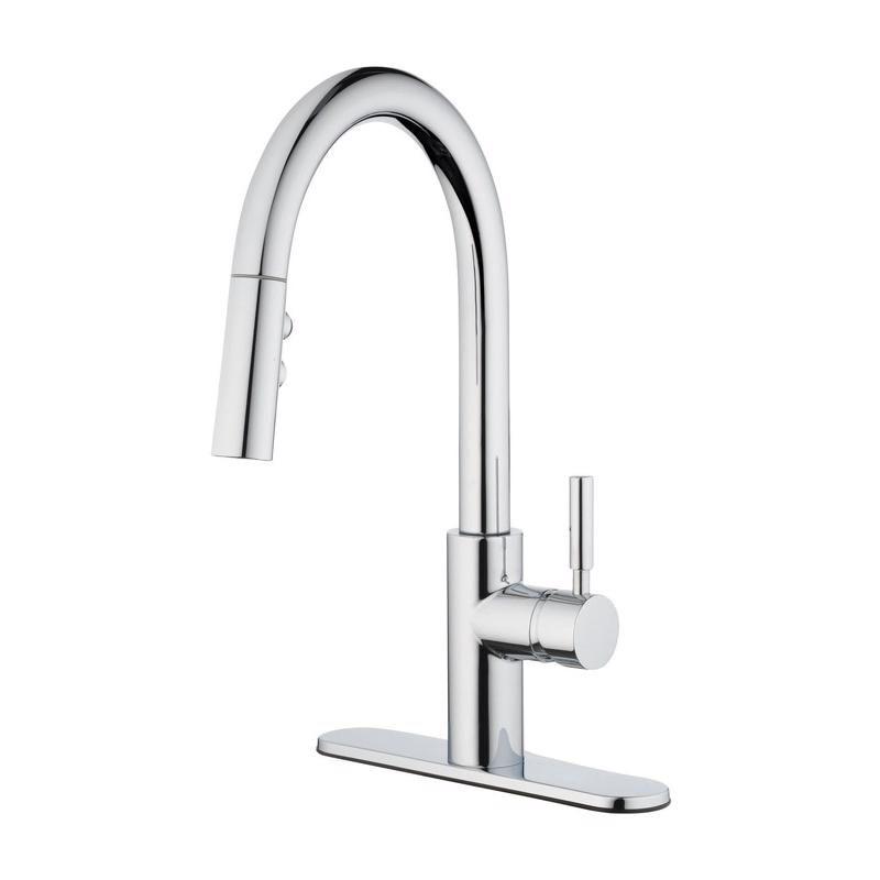 OakBrook Vela Chrome Pull-Down Kitchen Faucet with Lever Handle