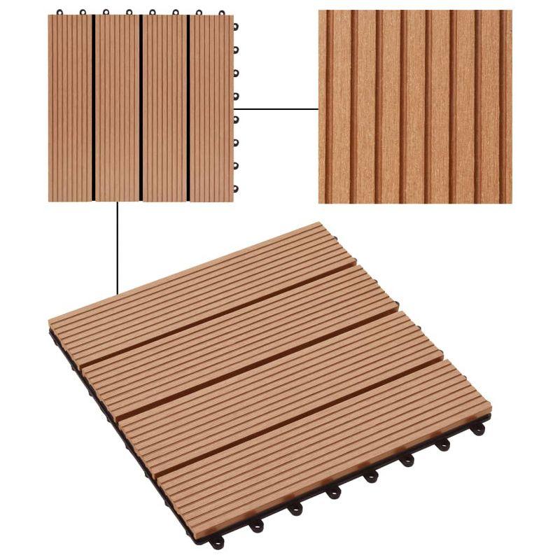 VidaXL 11 Pieces Decking Tiles WPC 11.8" x 11.8" 1 Sqm