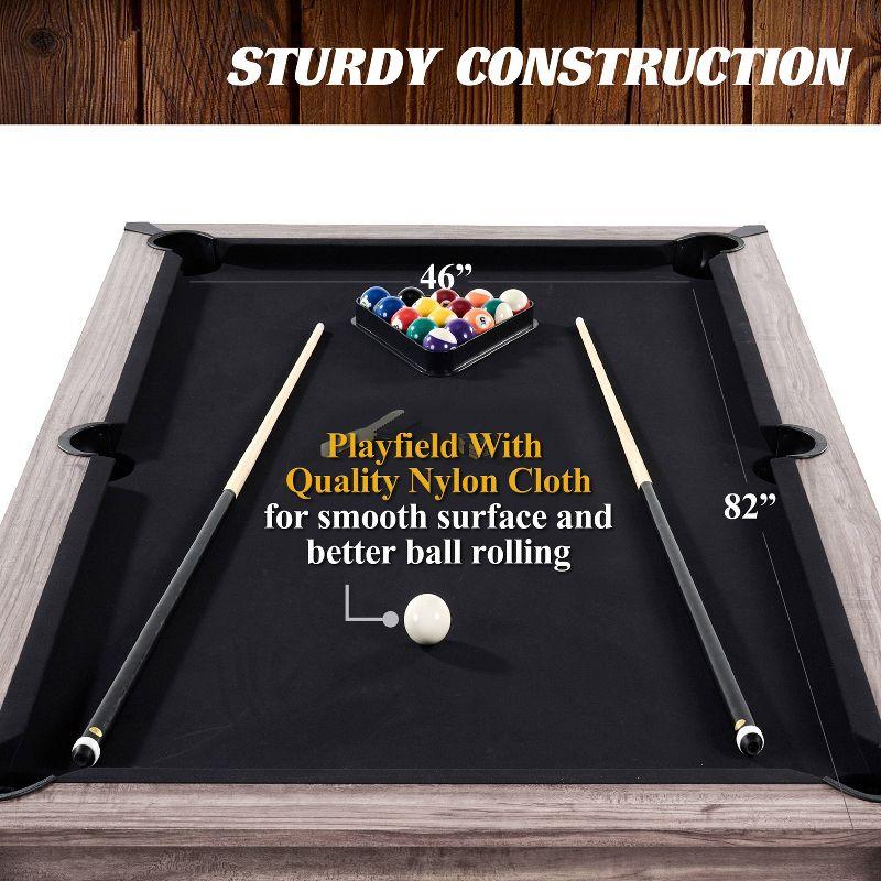 Barrington Billiards Monterey 7' Drop Pocket Pool Billiard Table - Brown