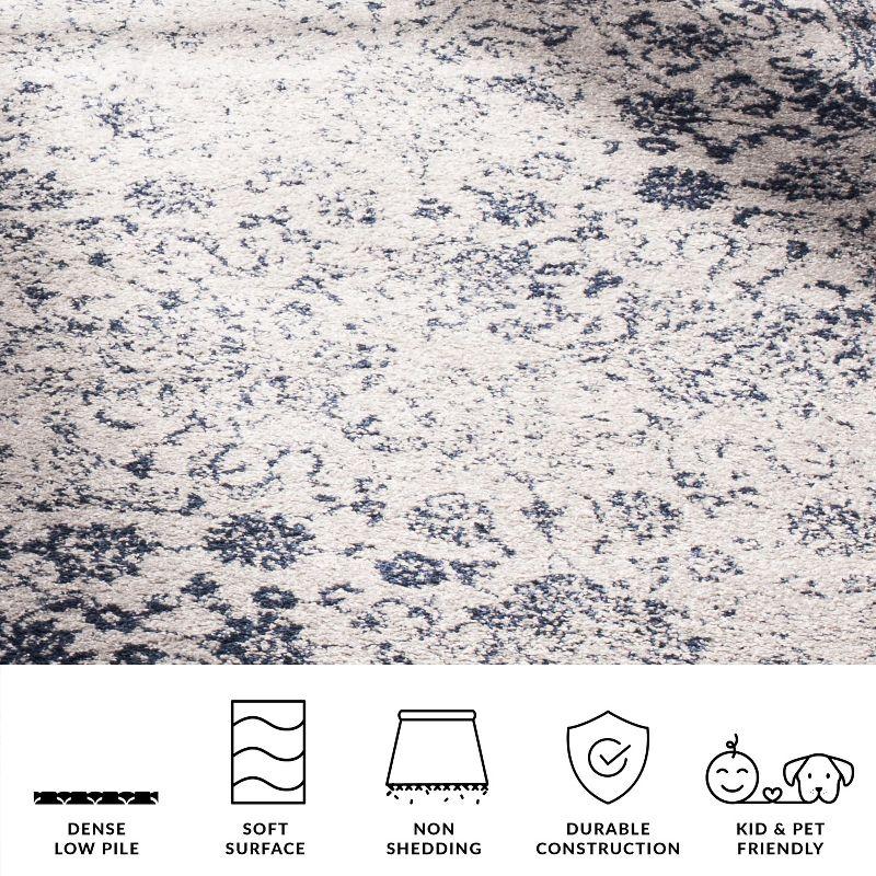 Adirondack ADR109 Non-Shedding Power Loomed Indoor Runner Rug - Grey/Navy - 2'6"x6' - Safavieh