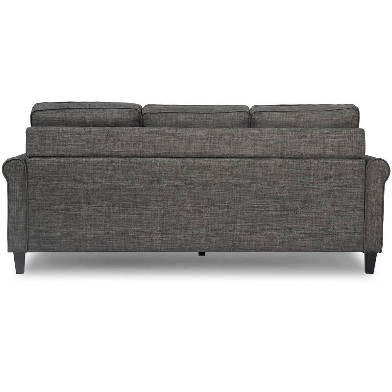 Harmon Dark Gray Microfiber Mid-Century Modern Sectional Sofa