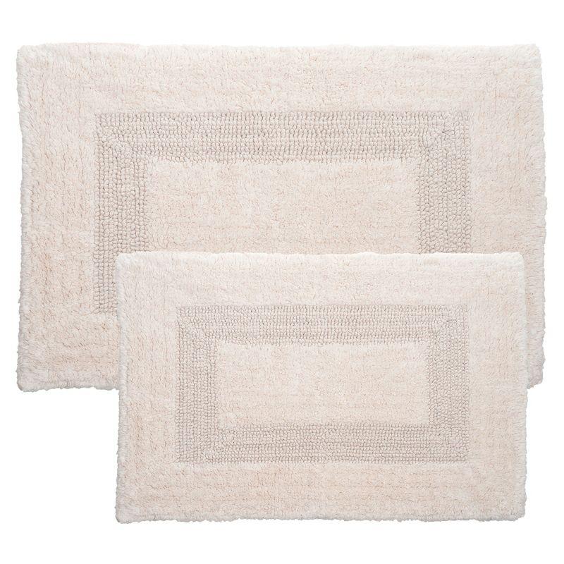Lavish Home 2-Piece Bathroom Rug Set, Ivory
