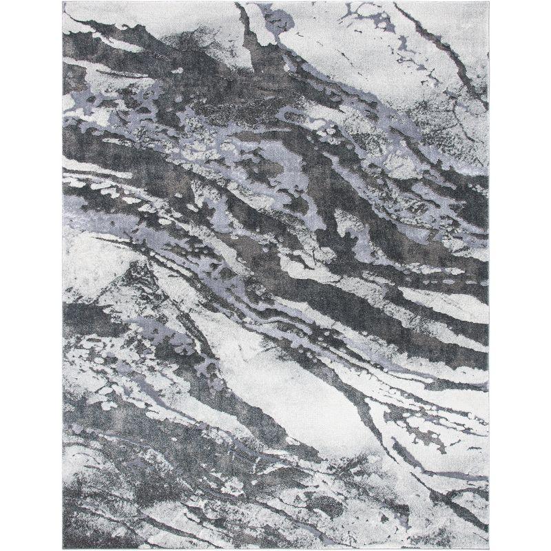 Pacific Gray Abstract 8' x 10' Synthetic Area Rug