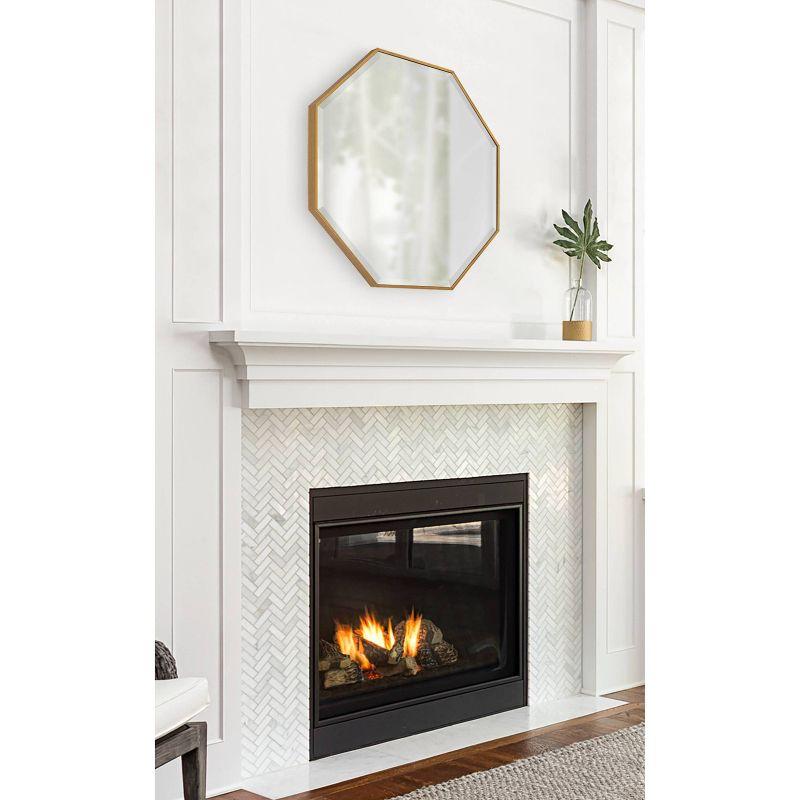 Kate & Laurel All Things Decor 28.7" x 28.7" Rhodes Octagon Wall Mirror Gold : Modern Style, No Assembly Required